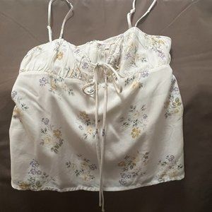 WAYF Floral Tie Front Camisole, Size XS, NWT